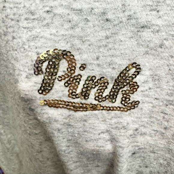 149. VS PINK Tank Sequins Heather Light Gray Oversized XS - Picture 4 of 4